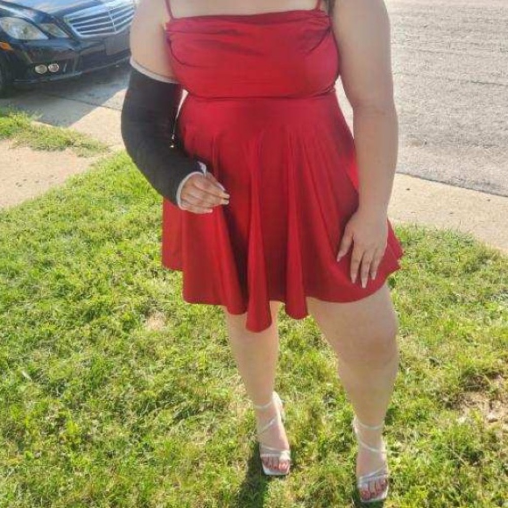 Red shirt homecoming dress